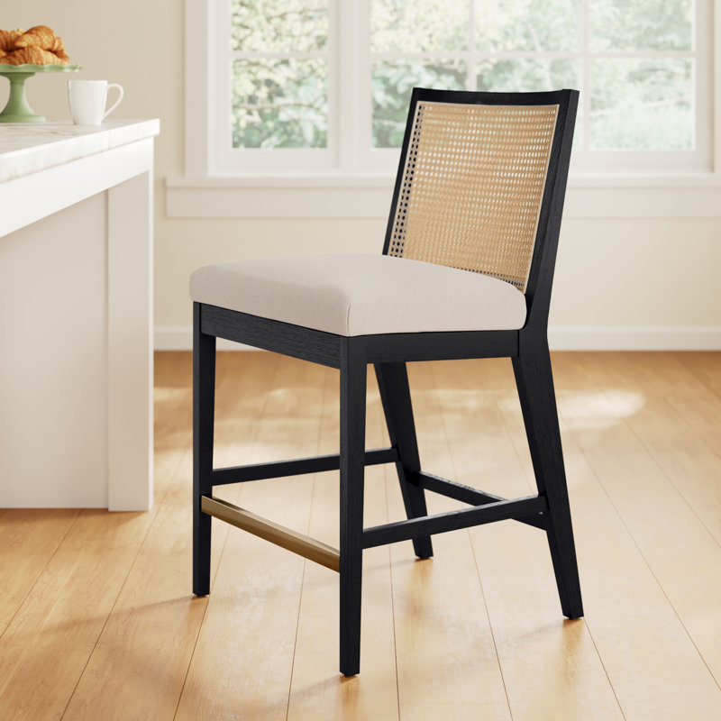 Sergi Counter & Bar Stool, Counter Stool (27" Seat Height), Brown/Natural/Taupe