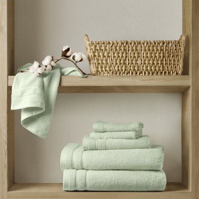 510 Design 400 GSM Essential Bundle Seafoam 100% Cotton Quick Dry Super Soft 6-Piece Towel Set