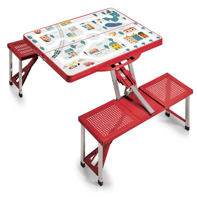 Folding Picnic Table - Camping Table - Outdoor Table with Umbrella Hole Talarisha by Arlmont & Co.