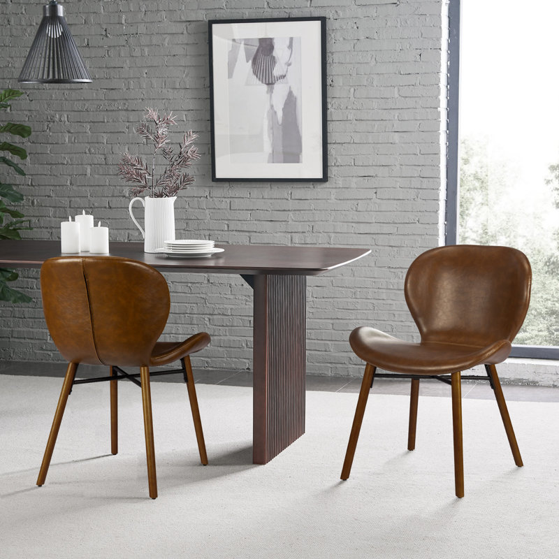 Milin Dinner Side Chair, Dark Brown, Brown