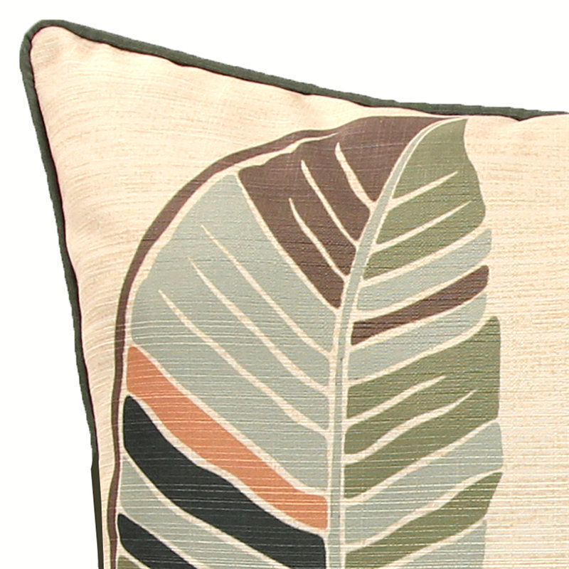 24" Square Palm Leaves Reversible Polyester Throw Pillow
