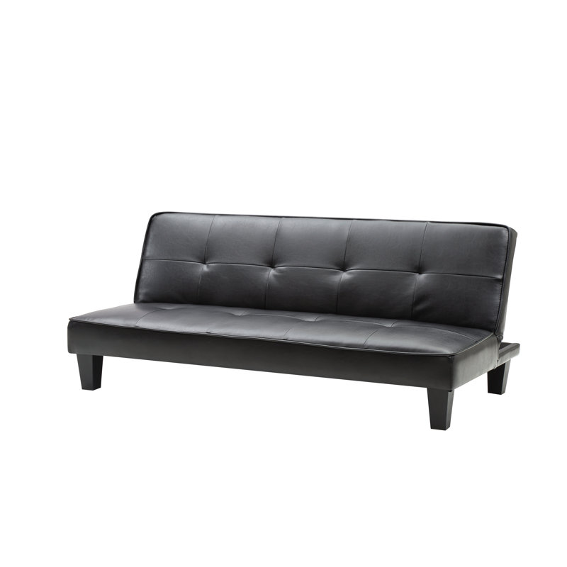 Viren 67.13'' Sleeper, Black Faux Leather