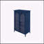 Armoire de rangement polyvalente en métal avec portes élégantes en verre pour différentes pièces-588171097