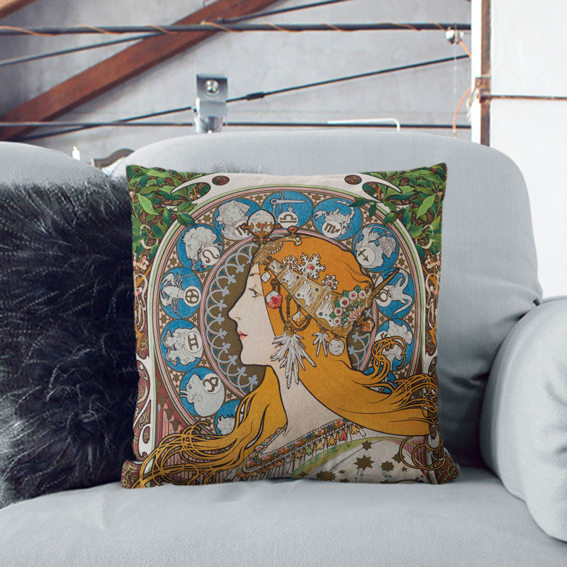 The Zodiac Vol.1 Scatter Cushion with Filling, 55cm H x 55cm W x 20cm D, White