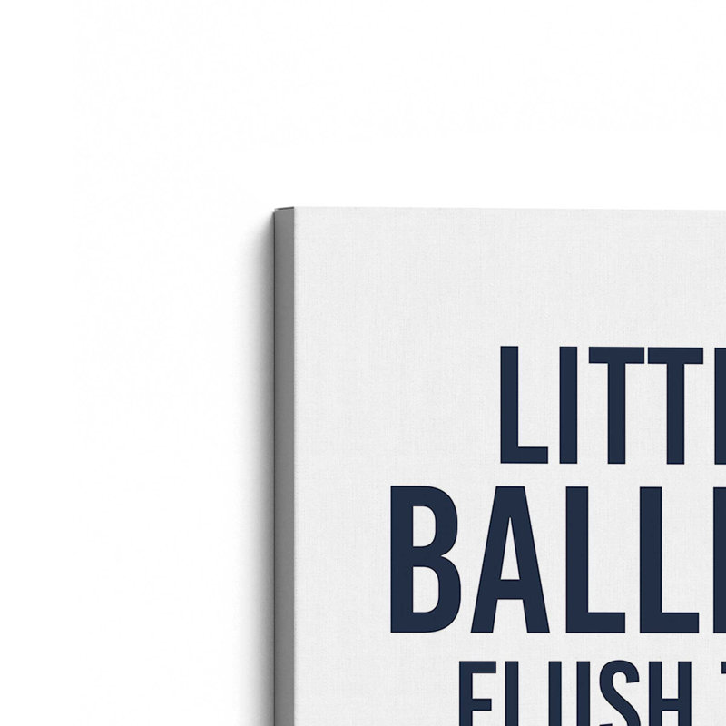 Little Ballers Flush The Toilette, H 36 po x l 24 po, Toile tendue, Toile tendue