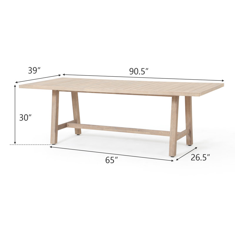 Outdoor 8-person Dining Set With Cushions, 30" H x 90.5" W x 39" D, 8
