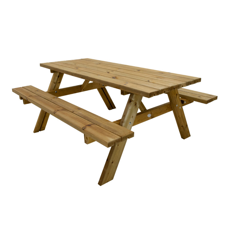 Aaliyah 6 - Person Wood Patio Dining Set with Rectangular Table, Brown