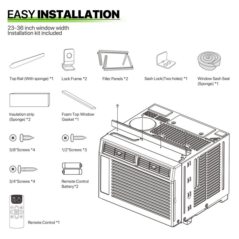 6000 BTU White Wi-Fi Connected Window Air Conditioner with Remote