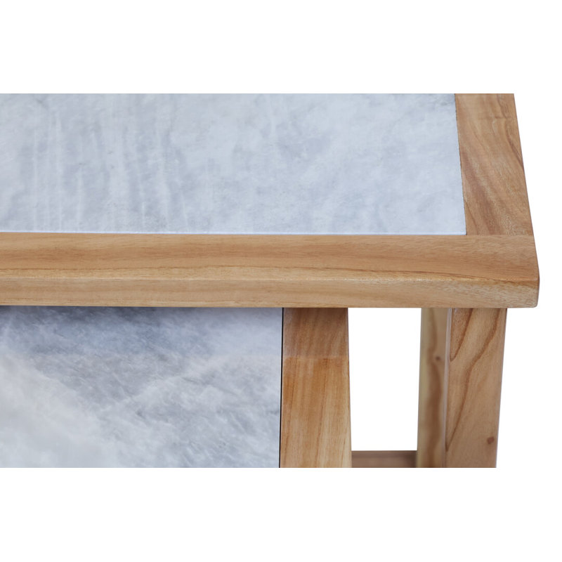 Side Table Set, Natural Wood