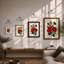 Crimson Anemones Botanical - Framed Print-1435015416-1435015413