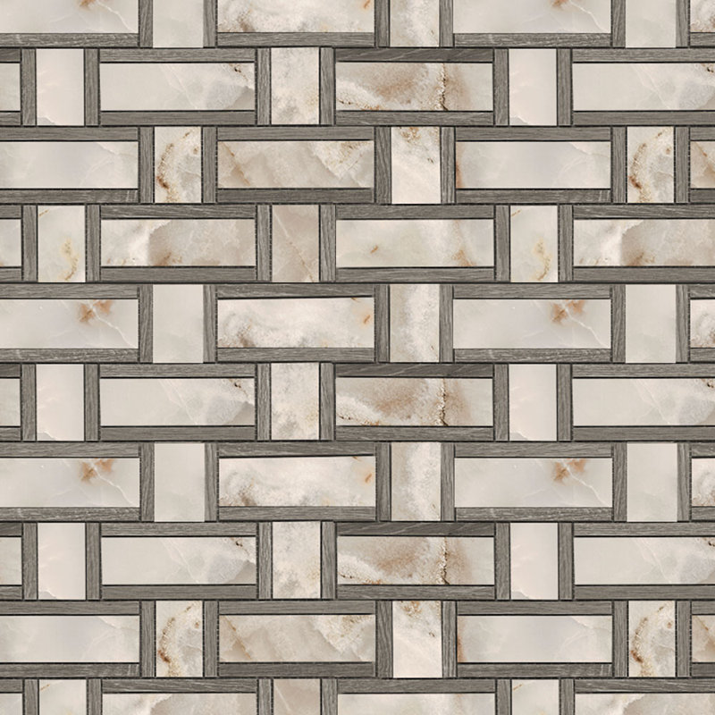 Noisette mosaïque rectangulaire, Gris