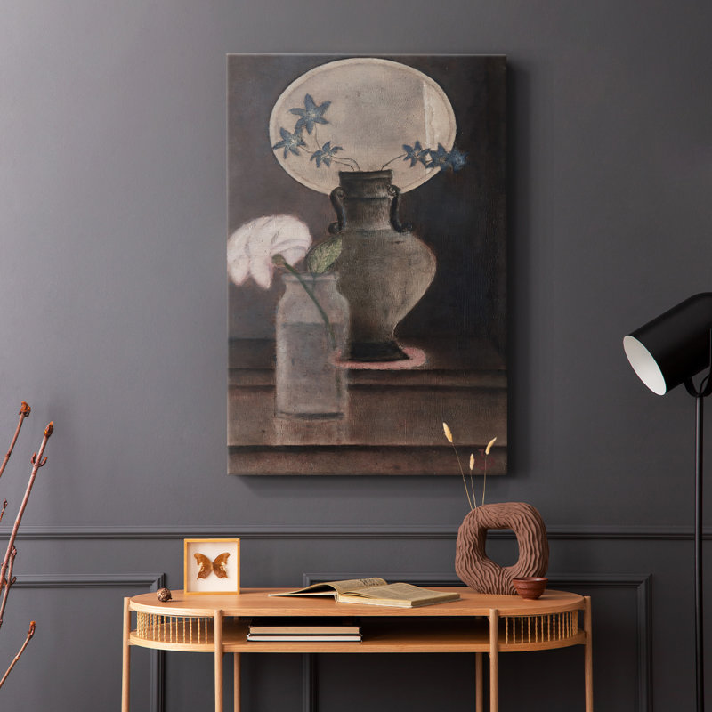 Imprimé floral rétro CIV - galerie enveloppée Cavas, H 18 po x l 12 po