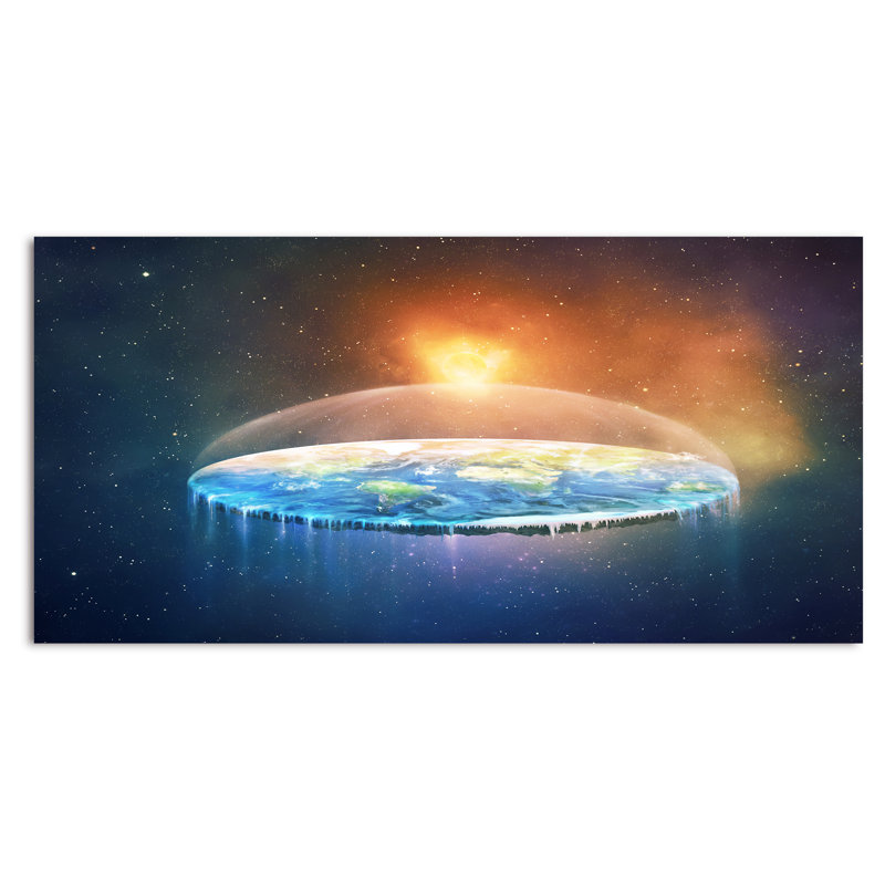 " Surreal Flat Earth Space ", 30" H x 40" W x 1.5" D, Wrapped Canvas