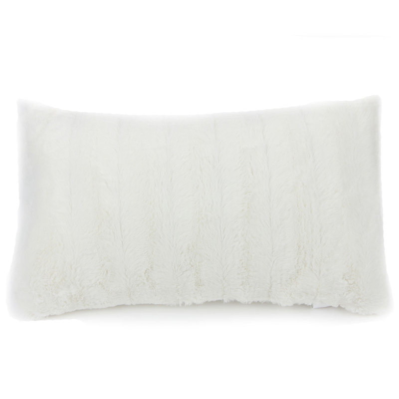 Tsuguko Faux Fur Pillow Cover, White