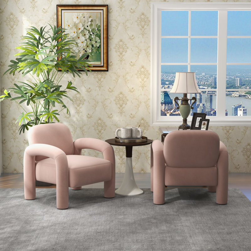 Iryanna Velvet Armchair, Pink Velvet, 2