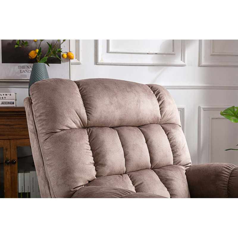 Fauteuil inclinable 39,4 po en velours avec lève-personne et fauteuil chauffant