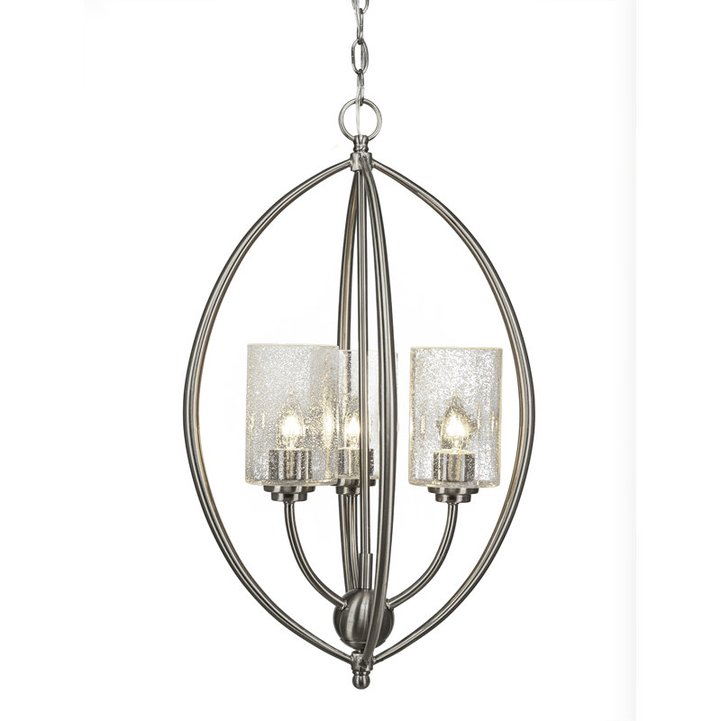 Lustre géométrique unique à 3 lumières Albreda, Bulle transparente, Granite noir