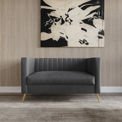 Cramlington Velvet Square Arm Loveseat