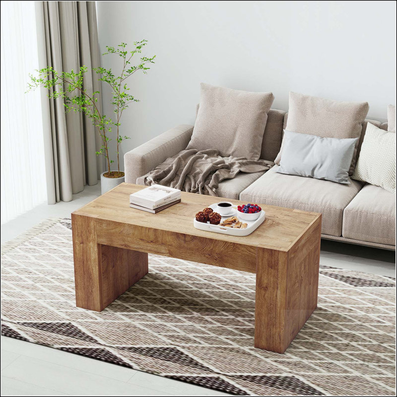 Table basse rectangulaire avec tiroir de rangement caché Farmhouse