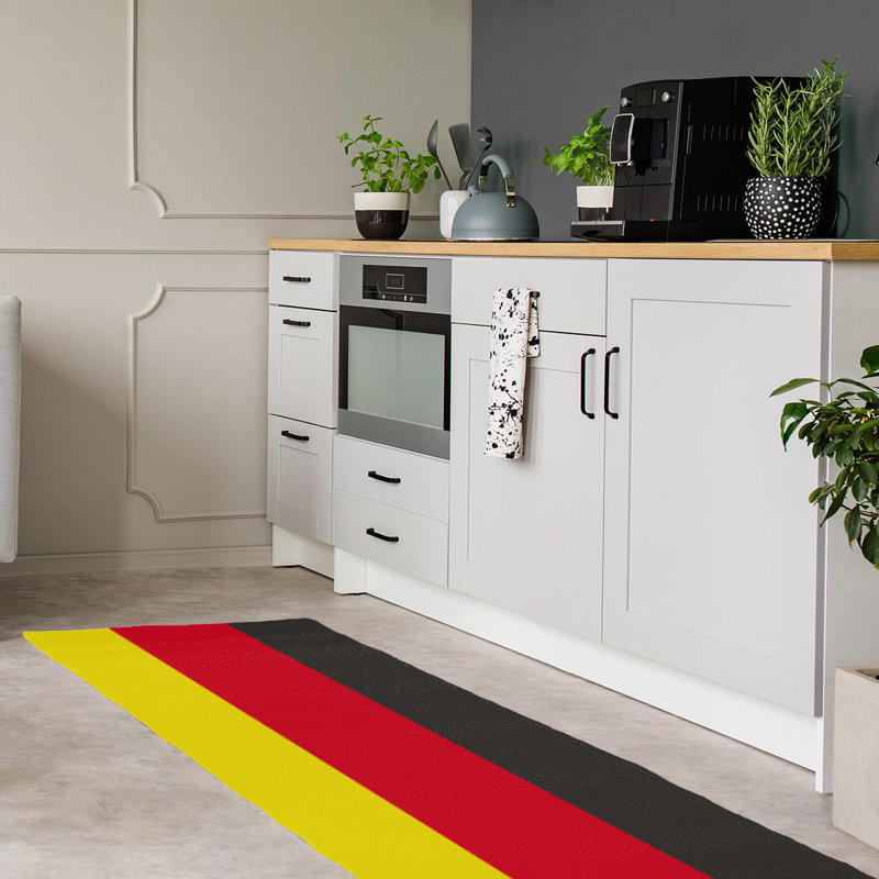 Tapis rouge à rayures de hockey national, Tapis de couloir 2 pi 6 po x 8 pi