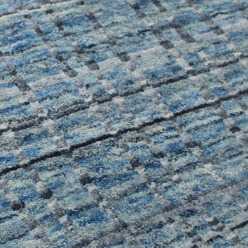 Tapis bleu clair tissé à la main Tallassee, Rectangle 2 pi x 3 pi