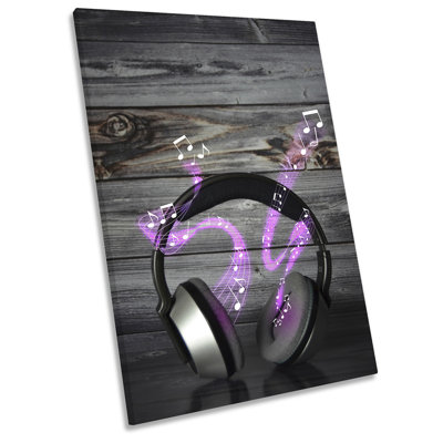 Headphones Music Modern - Wrapped Canvas Print