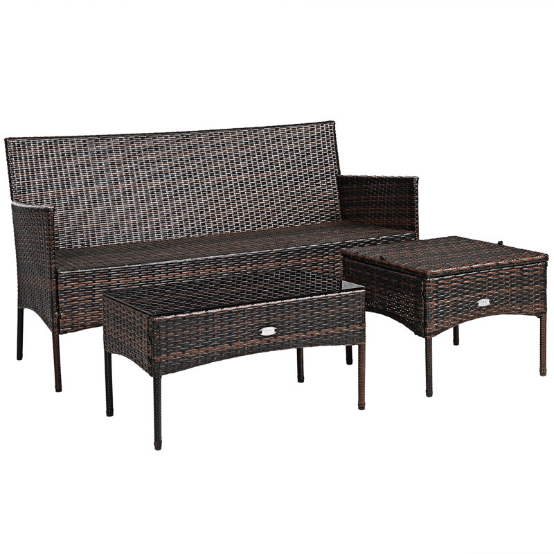4 - Person Patio Conversation Set with Cushions, Gray
