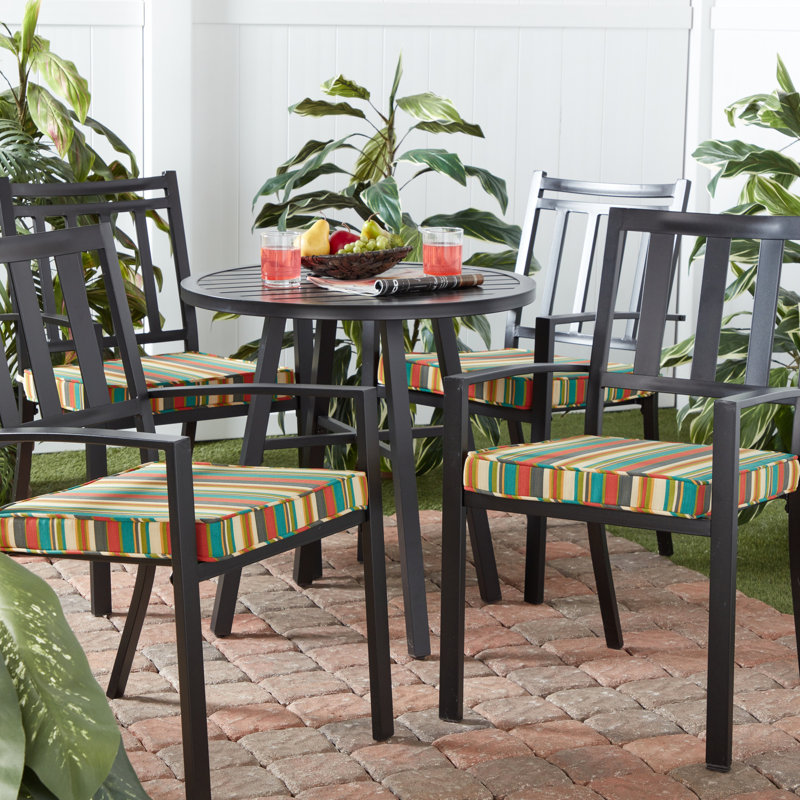 Outdoor Dining Chair Seat Pad, Sunset Stripe