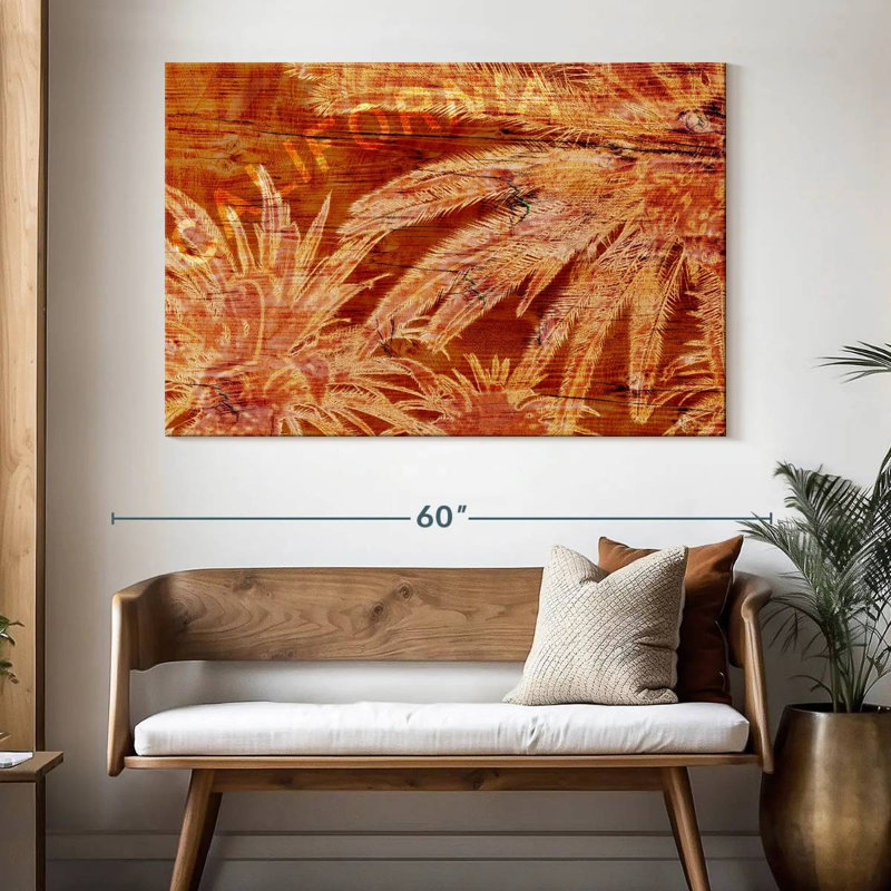 Palmeraie orange Harnek, H 34 po x l 51 po