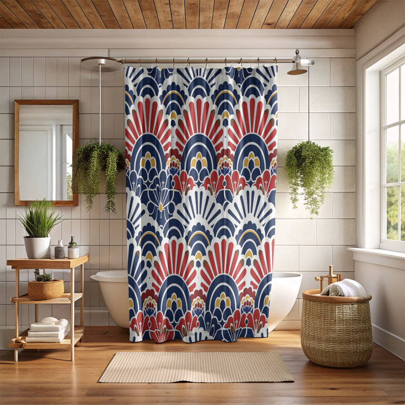 Signature Nippon Art - rideau de douche standard 1 pièce, H 74 po x l 71 po
