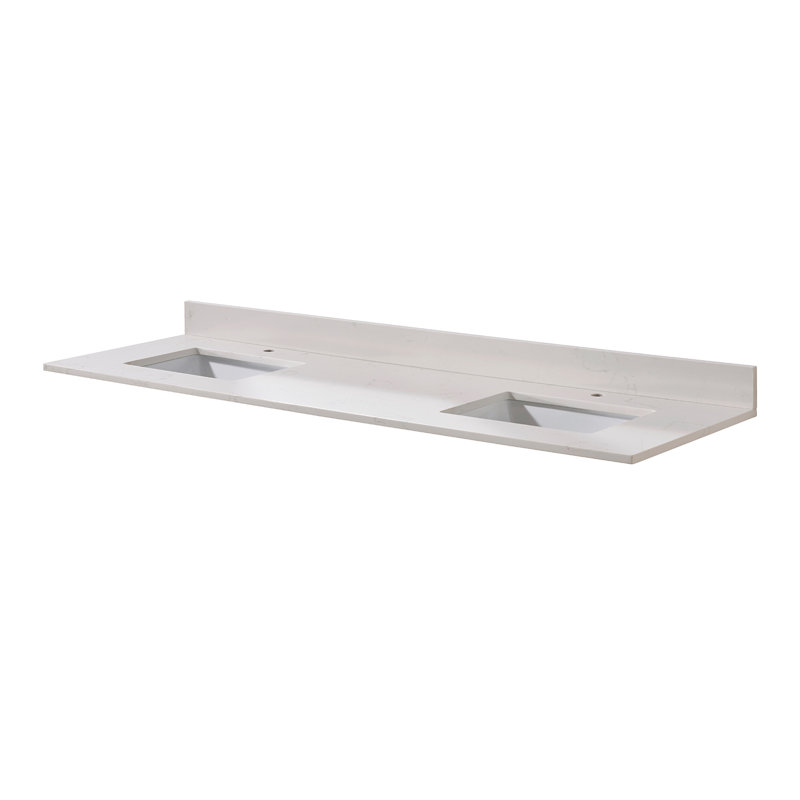 Frosinone 73" Double Bathroom Vanity Top, Blanc de Milan