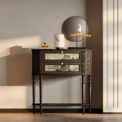 Modern Walnut Storage Cabinet with Drawers