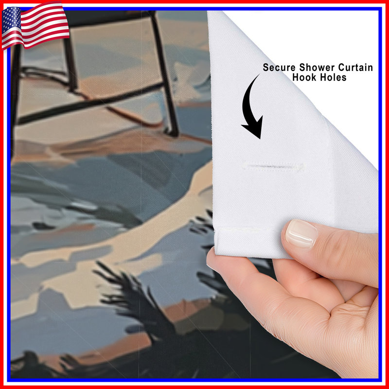 Rideau de douche Winter - Scenic Bathroom Decor Cottage, H 74 po x l 71 po