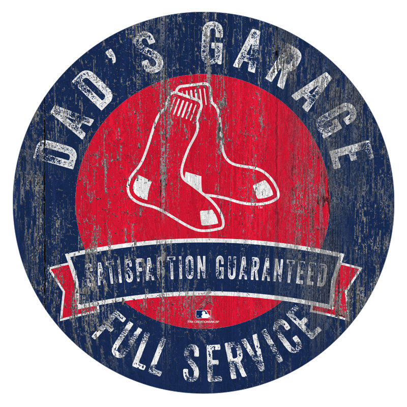 Le garage de papa, impression sur bois MLB, Red Sox de Boston