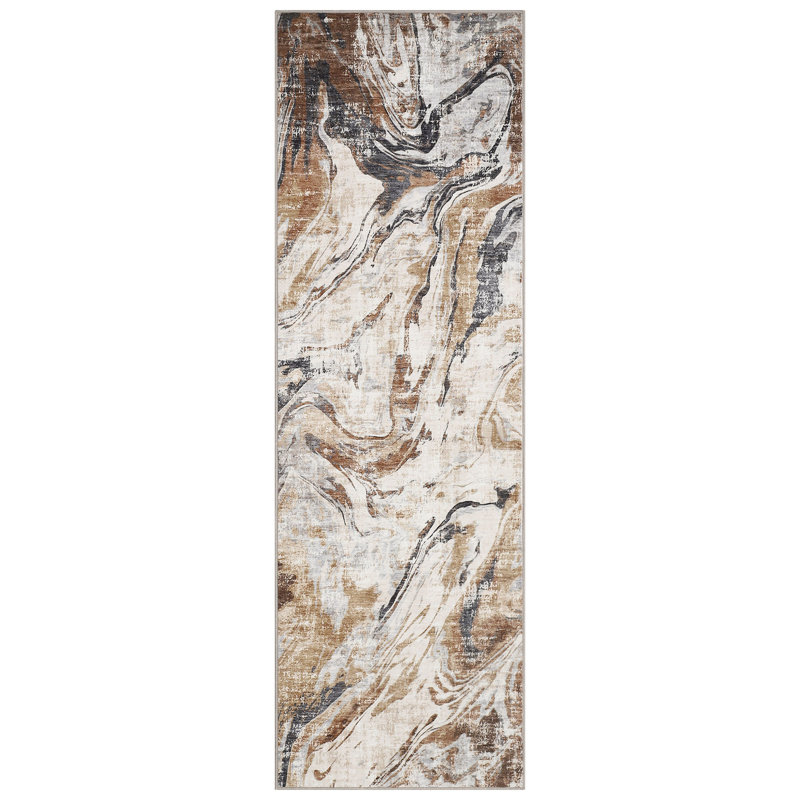 Area Rug Machine Washable Rug, Non-Slip Faux Wool Soft Floor Carpet, Low Pile Modern Abstract Rug, Foldable Accent Rug for Living Room, Bedroom, Dining Room, Nursery Room