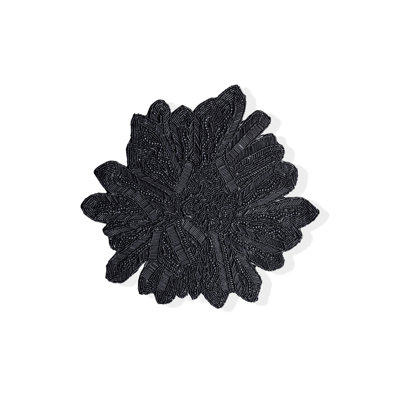 The "Obsidian Bloom" Beaded Charger