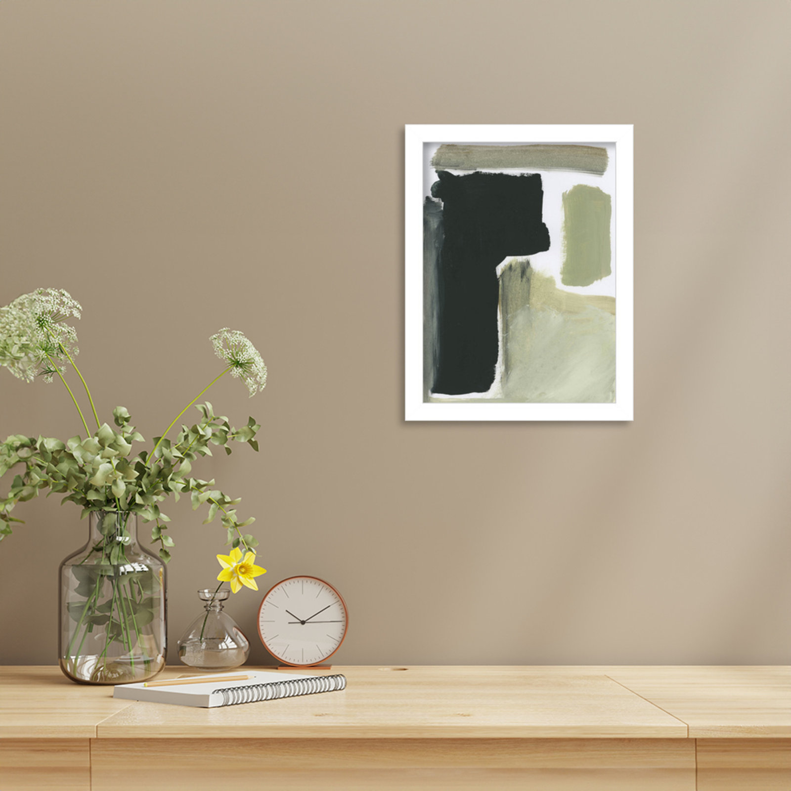 Cleve "Total" Print by Dan Hobday, White, 13" H x 10" W