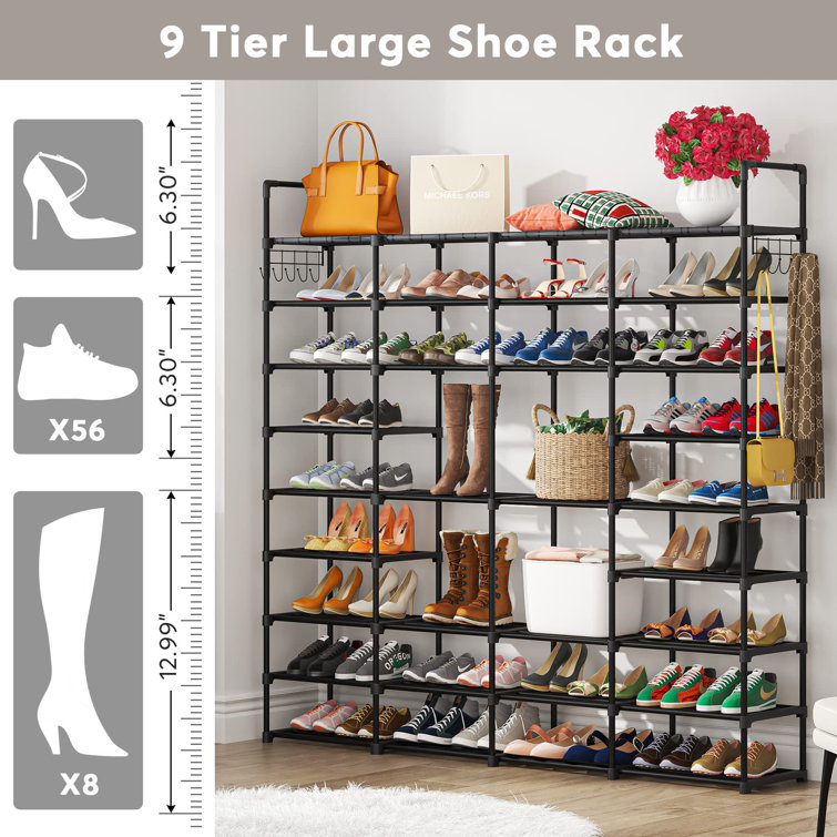 9-Tier Shoe Rack Organizer 72 Pairs Stackable Shoe Storage Cabinet