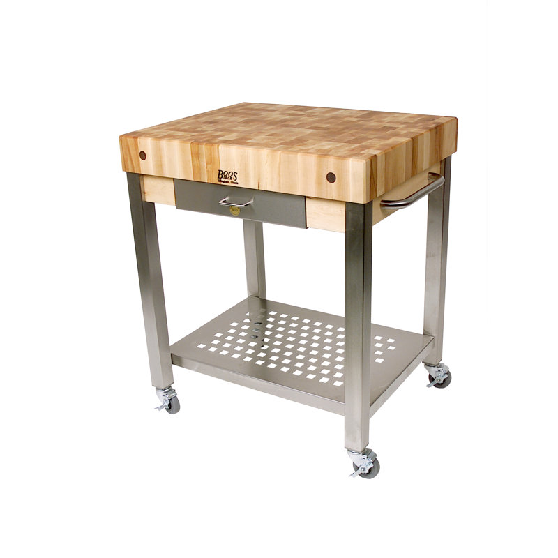 Cucina Prep Table with Butcher Block Top, 4", 1 Included