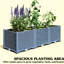 Boîte à fleurs d'extérieur avec construction en plastique fiable et trous de drainage pour balcons de jardin Pp bleu 47,2 po x 15,7 po 14,6 po