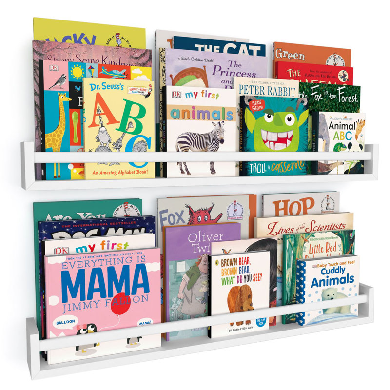UTAH Wood Wall Shelf, 32", White, 2Pcs