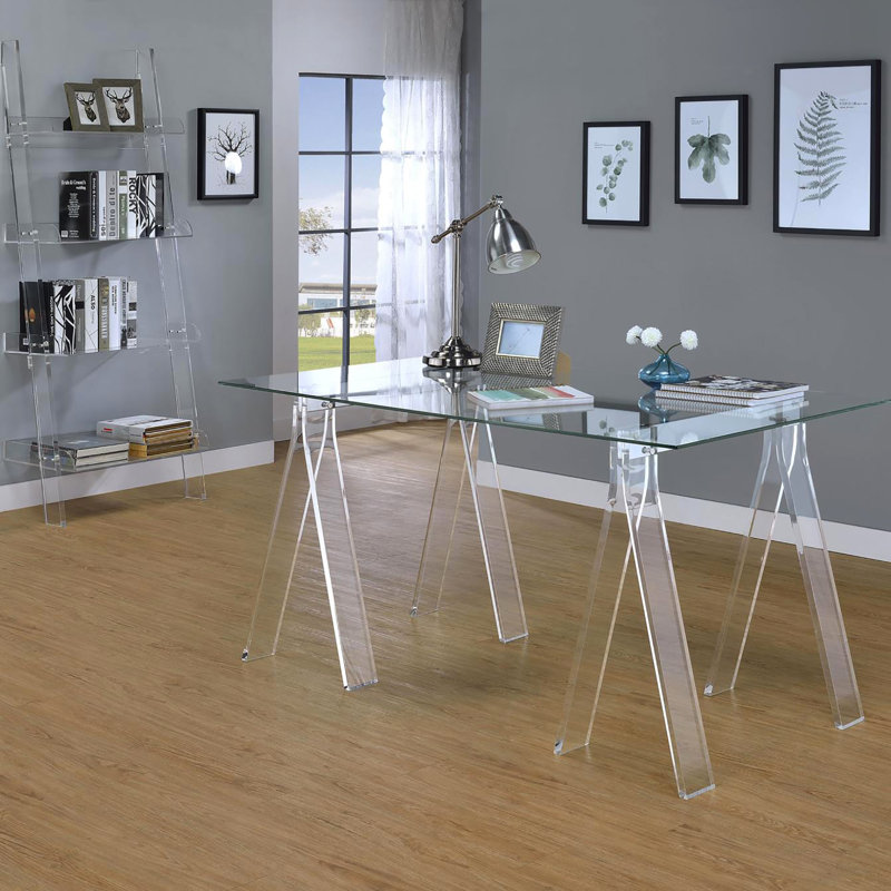 Décoration de bureau moderne à 4 tablettes en acrylique transparent