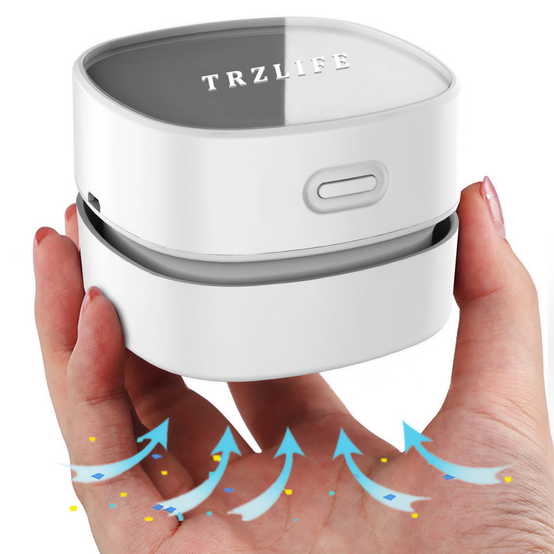 TRZLIFE Desk Vacuum Cleaner, Rechargeable and Durable Mini Table Vacuum Cleaner Must-Have Office Desk Accessory Sucks up Tiny Items and Crumbs from Desktop Drawer Countertop Ideal as a Holiday Gift