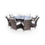 Otero 8 - Person Wicker Patio Dining Set with Round Table , Cushions Included-419823961-419823962