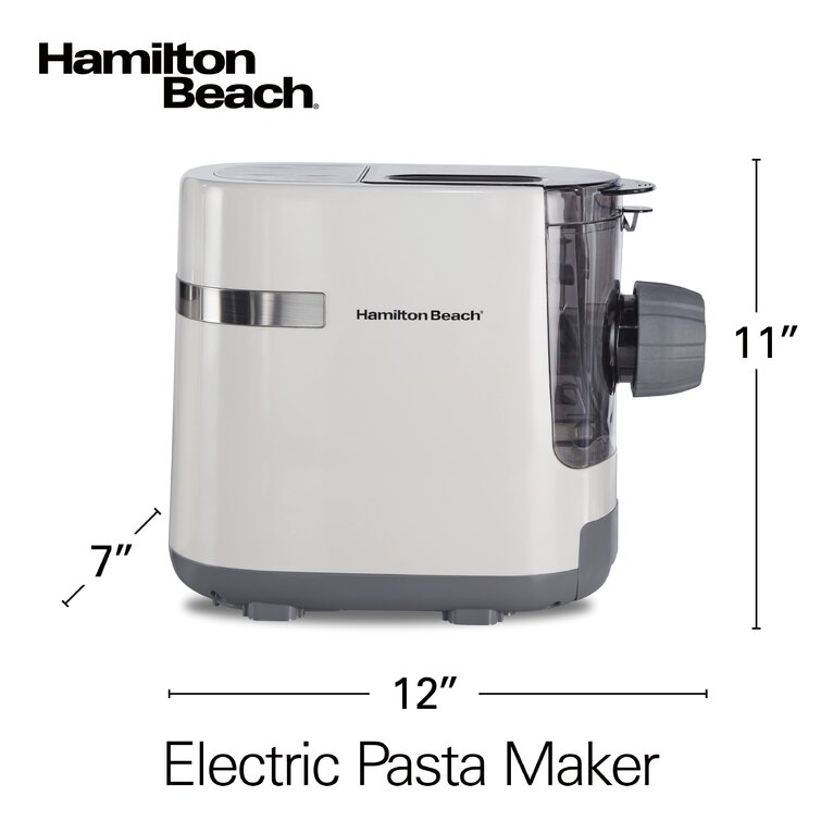  Hamilton Beach Pasta Maker Machine with 7 Adjustable Thickness  Settings, Makes 6” Wide Sheets, Includes Spaghetti & Fettucine Cutter &  Countertop Clamp, Stainless Steel (86655) : Home & Kitchen