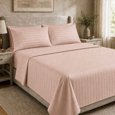 Ensemble de literie en coton égyptien à densité de tissage 1500 fils par Five Luxe Collection - Draps en satin de luxe avec ourlet élégant