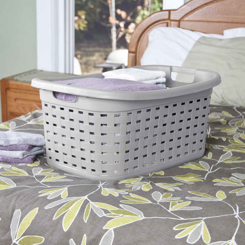 Sterilite Weave Laundry Basket, Decorative Pattern with Handles, Carry Clothes to Laundry Room