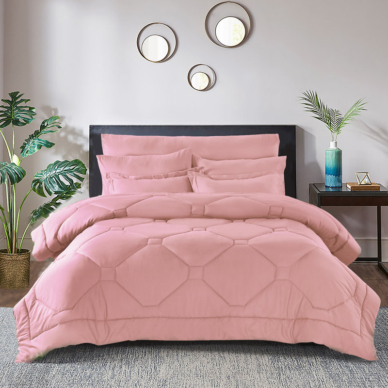  Ensemble d'édredon 8 pièces avec draps toutes saisons dans un sac, Édredon très grand + 7 pièces supplémentaires, Rose
