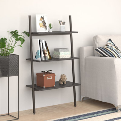 Castanea 116cm H x 64cm W Manufactured Wood;Steel Ladder Bookcase