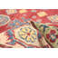 Tapis unique rouge / beige en laine noué à la main de style années 2010 de 5 pi x 6 pi 4 po Qaiden